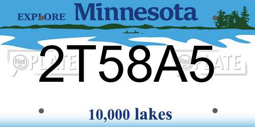 2T58A5 Minnesota License Plate