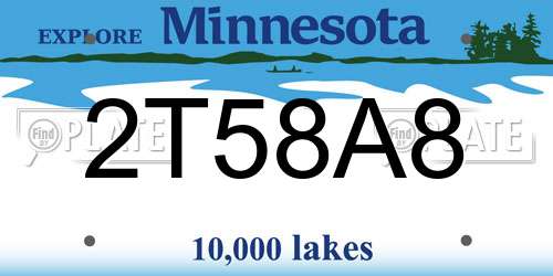 2T58A8 Minnesota License Plate