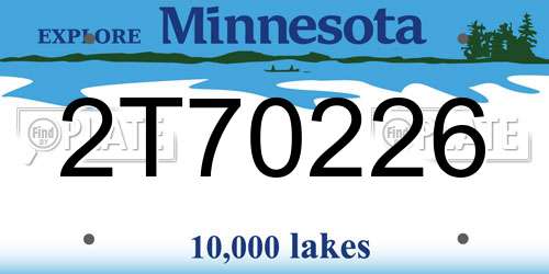 2T70226 Minnesota License Plate