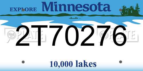 2T70276 Minnesota License Plate