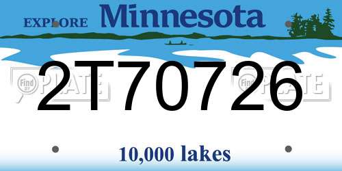 2T70726 Minnesota License Plate