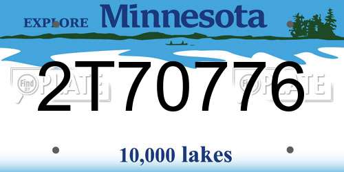 2T70776 Minnesota License Plate