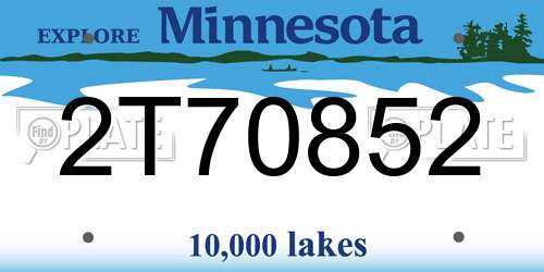 2T70852 Minnesota License Plate