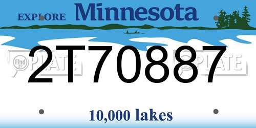 2T70887 Minnesota License Plate