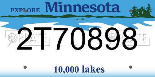 2T70898 Minnesota License Plate