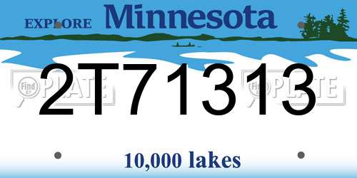 2T71313 Minnesota License Plate