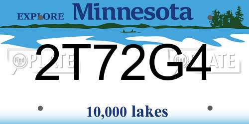 2T72G4 Minnesota License Plate
