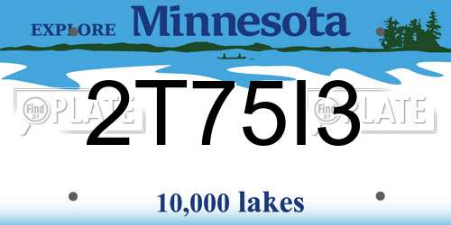 2T75I3 Minnesota License Plate