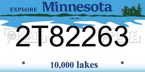 2T82263 Minnesota License Plate
