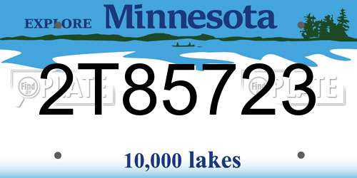 2T85723 Minnesota License Plate