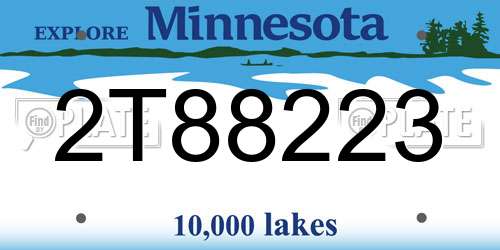 2T88223 Minnesota License Plate