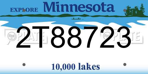 2T88723 Minnesota License Plate