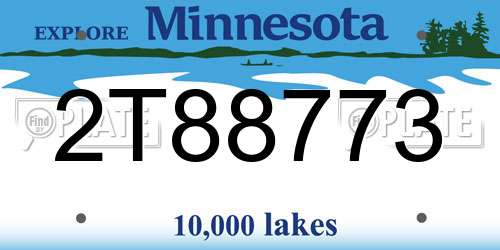 2T88773 Minnesota License Plate