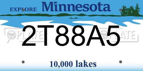 2T88A5 Minnesota License Plate