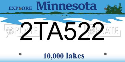 2TA522 Minnesota License Plate