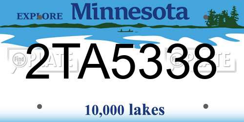 2TA5338 Minnesota License Plate