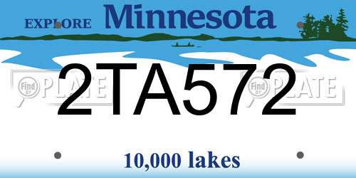 2TA572 Minnesota License Plate