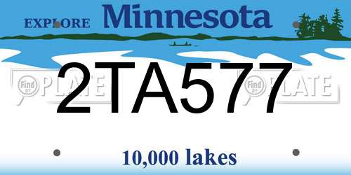 2TA577 Minnesota License Plate