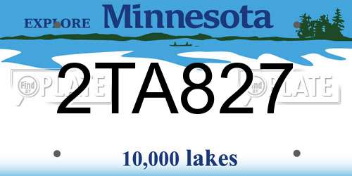 2TA827 Minnesota License Plate