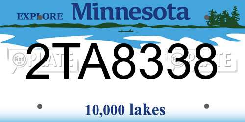 2TA8338 Minnesota License Plate