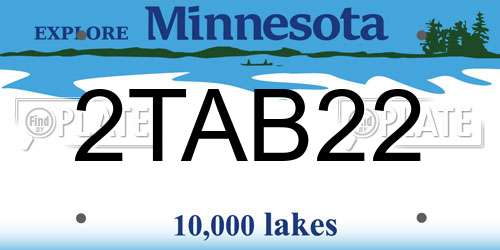 2TAB22 Minnesota License Plate