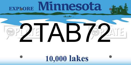 2TAB72 Minnesota License Plate