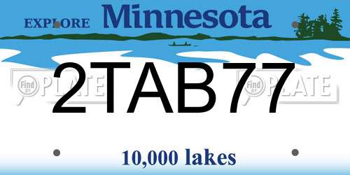 2TAB77 Minnesota License Plate