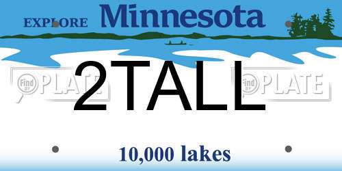 2TALL Minnesota License Plate