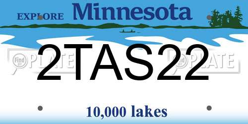 2TAS22 Minnesota License Plate