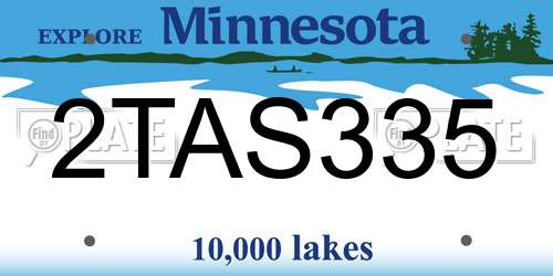 2TAS335 Minnesota License Plate