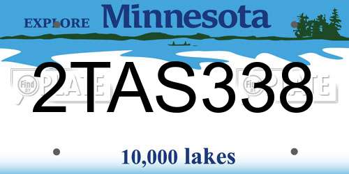 2TAS338 Minnesota License Plate