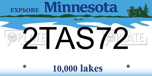 2TAS72 Minnesota License Plate