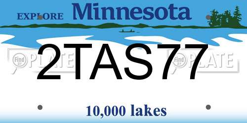 2TAS77 Minnesota License Plate