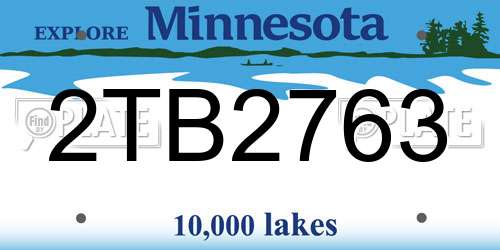 2TB2763 Minnesota License Plate