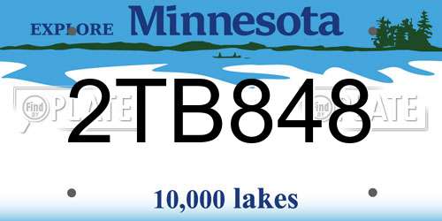 2TB848 Minnesota License Plate