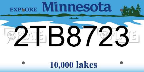 2TB8723 Minnesota License Plate