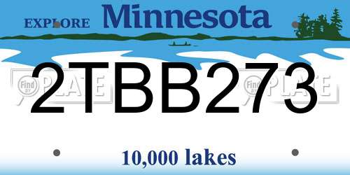 2TBB273 Minnesota License Plate