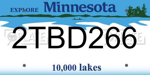 2TBD266 Minnesota License Plate