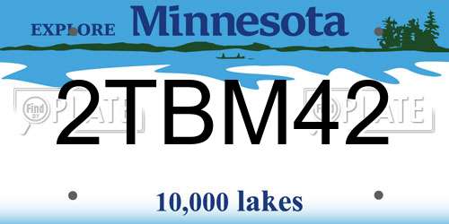 2TBM42 Minnesota License Plate