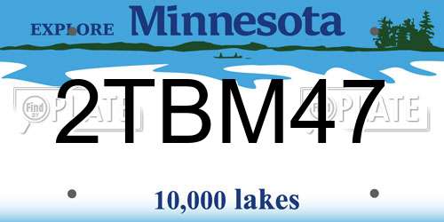 2TBM47 Minnesota License Plate