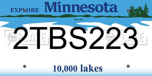 2TBS223 Minnesota License Plate