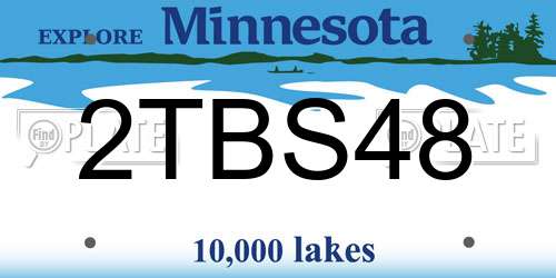 2TBS48 Minnesota License Plate