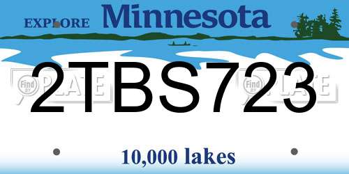 2TBS723 Minnesota License Plate