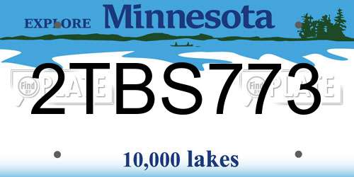 2TBS773 Minnesota License Plate