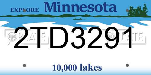 2TD3291 Minnesota License Plate