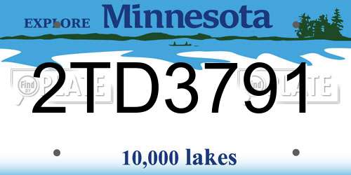 2TD3791 Minnesota License Plate
