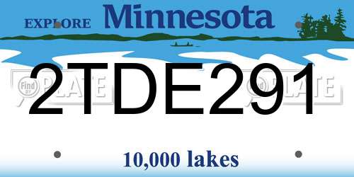 2TDE291 Minnesota License Plate
