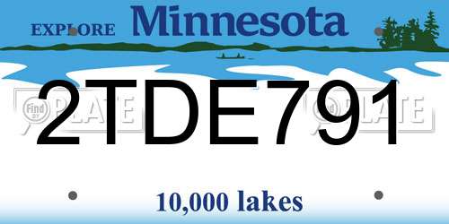 2TDE791 Minnesota License Plate