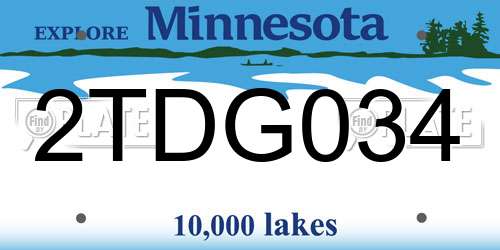 2TDG034 Minnesota License Plate