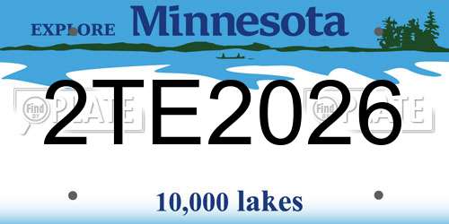 2TE2026 Minnesota License Plate